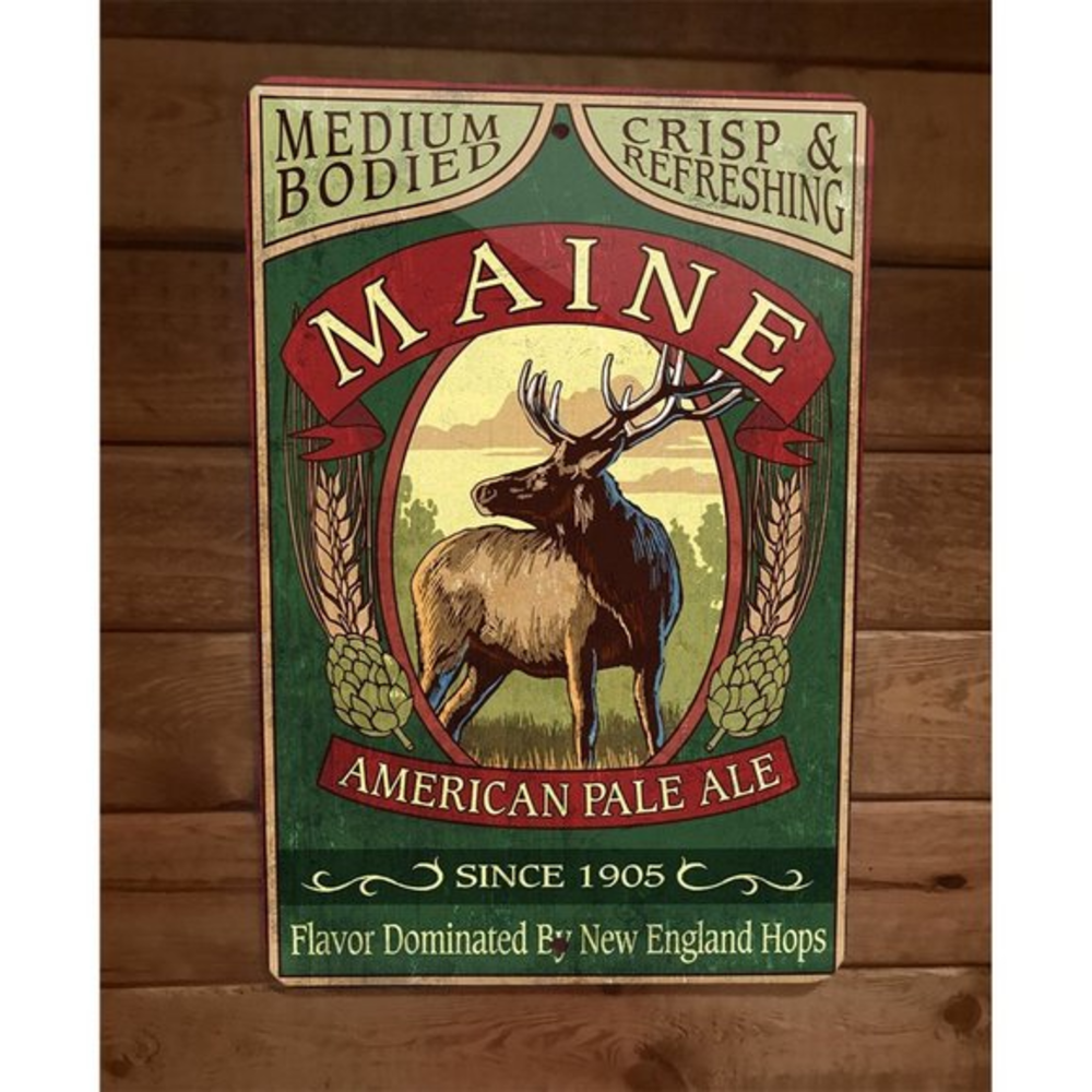 Maine Moose American‎ Pale Ale Beer 8x12 Metal Wall Bar Sign Poster